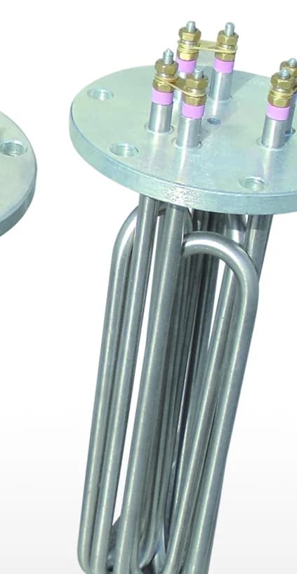 Flanged immersion heater bundle rated 3 to 45 kW